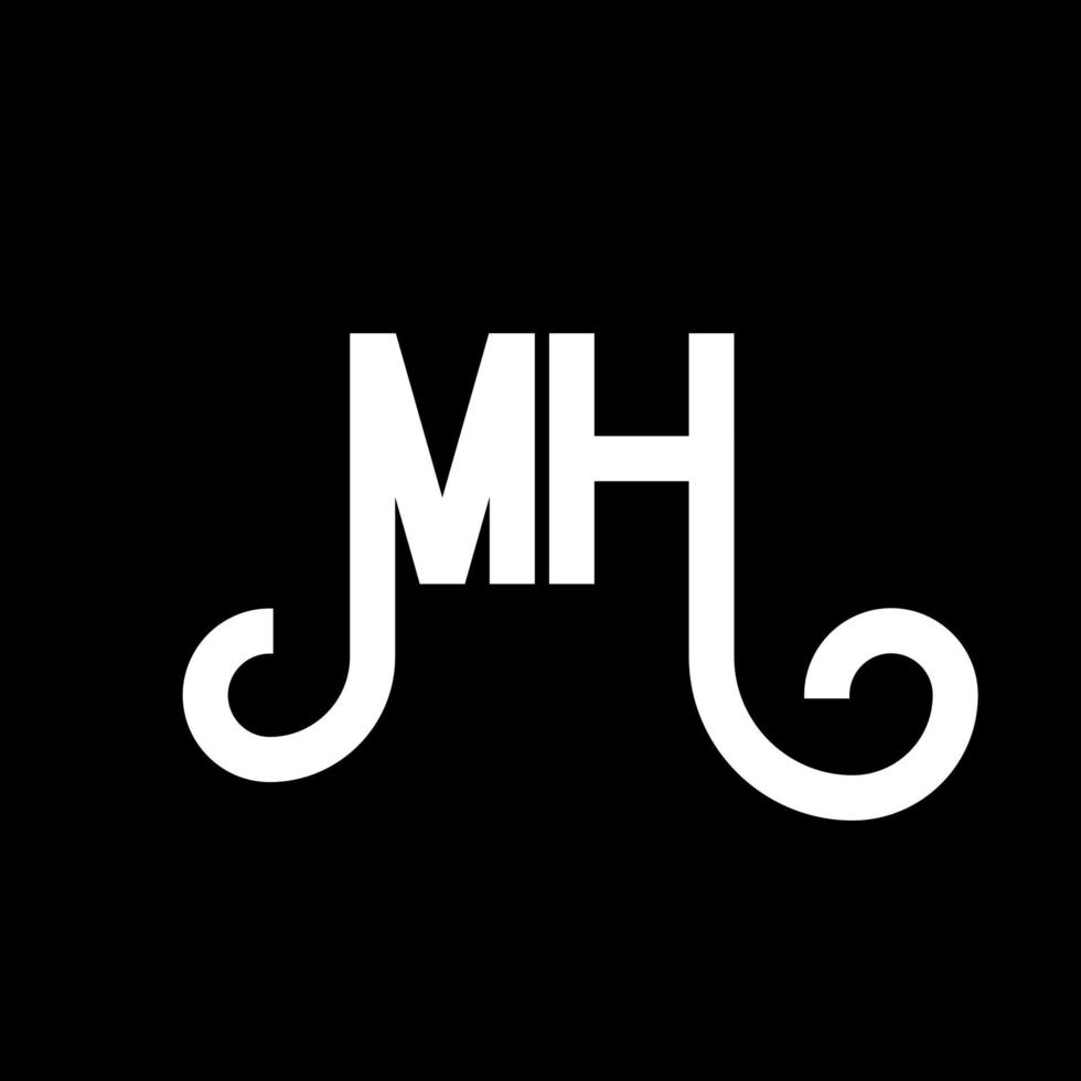 diseño del logotipo de la letra mh. icono del logotipo de letras iniciales mh. letra abstracta mh plantilla de diseño de logotipo mínimo. vector de diseño de letra mh con colores negros. logotipo mh