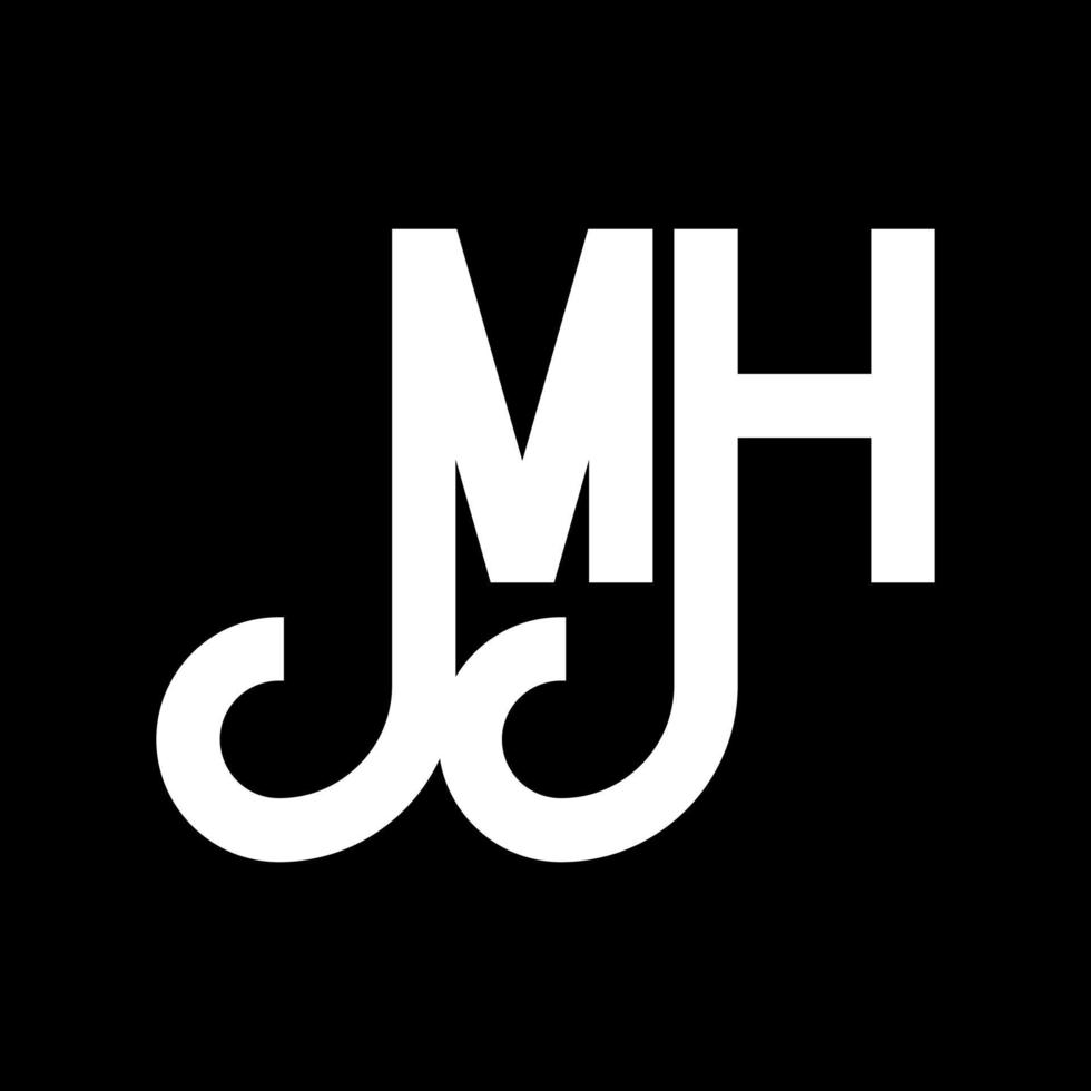 diseño del logotipo de la letra mh. icono del logotipo de letras iniciales mh. letra abstracta mh plantilla de diseño de logotipo mínimo. vector de diseño de letra mh con colores negros. logotipo mh