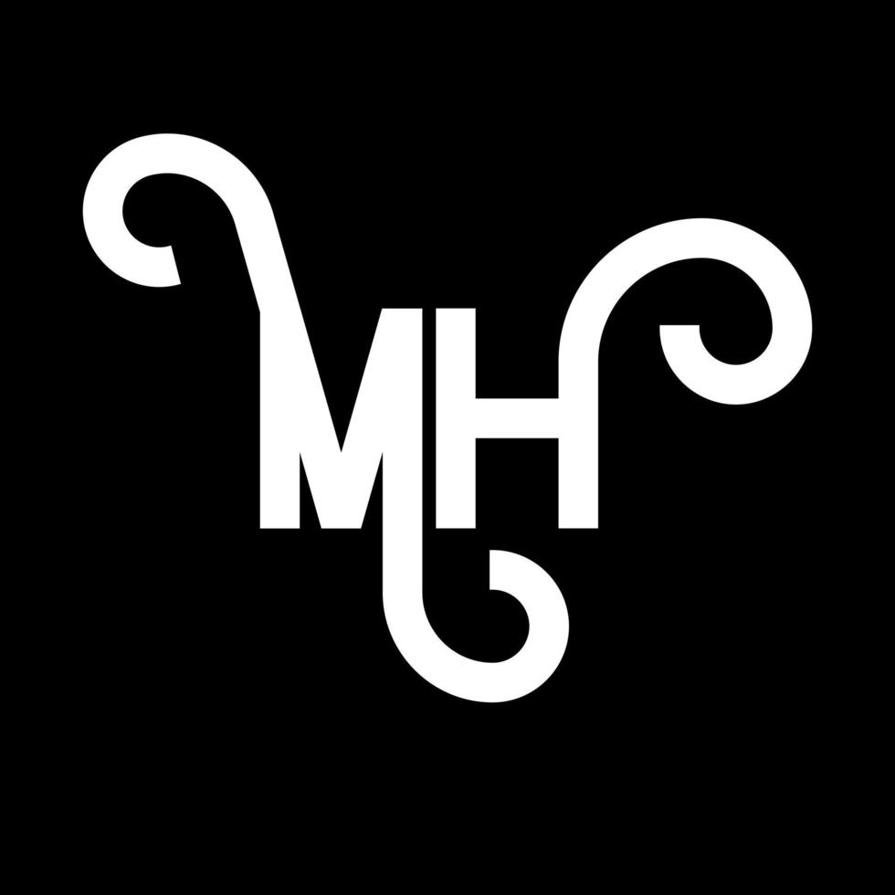 diseño del logotipo de la letra mh. icono del logotipo de letras iniciales mh. letra abstracta mh plantilla de diseño de logotipo mínimo. vector de diseño de letra mh con colores negros. logotipo mh