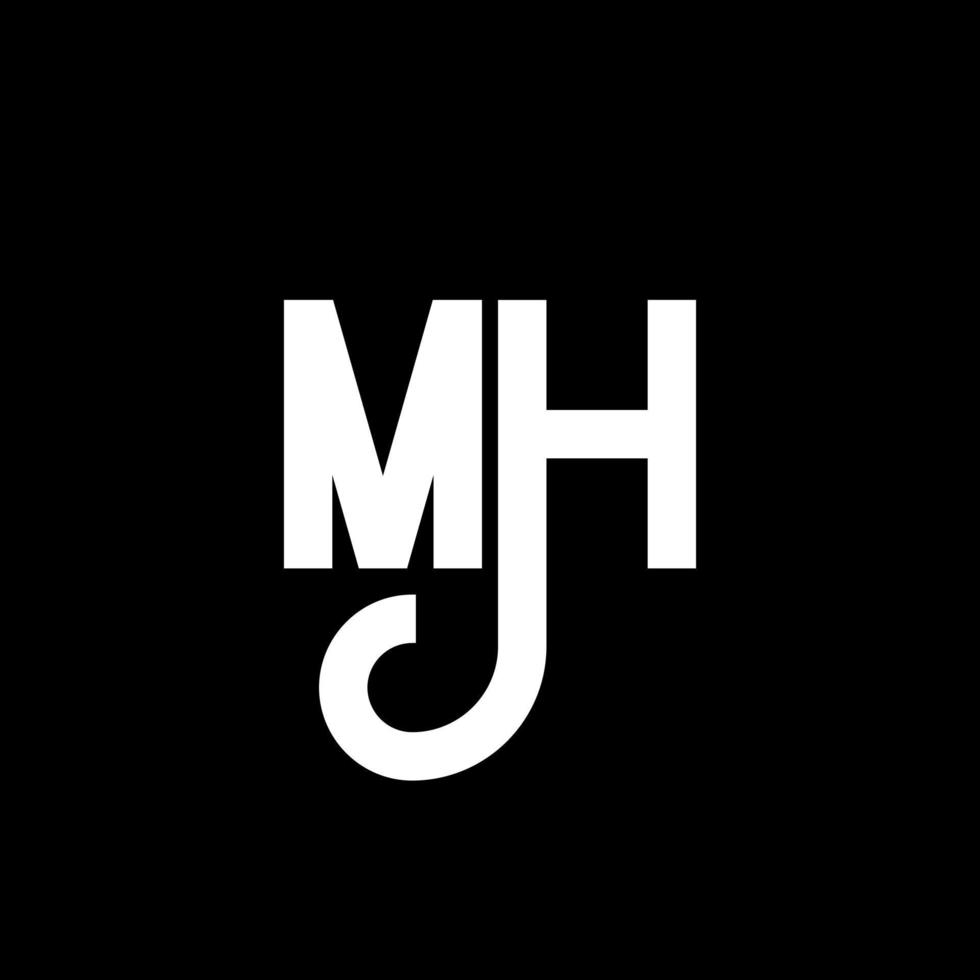 MH Letter Logo Design. Initial letters MH logo icon. Abstract letter MH minimal logo design template. M H letter design vector with black colors. mh logo