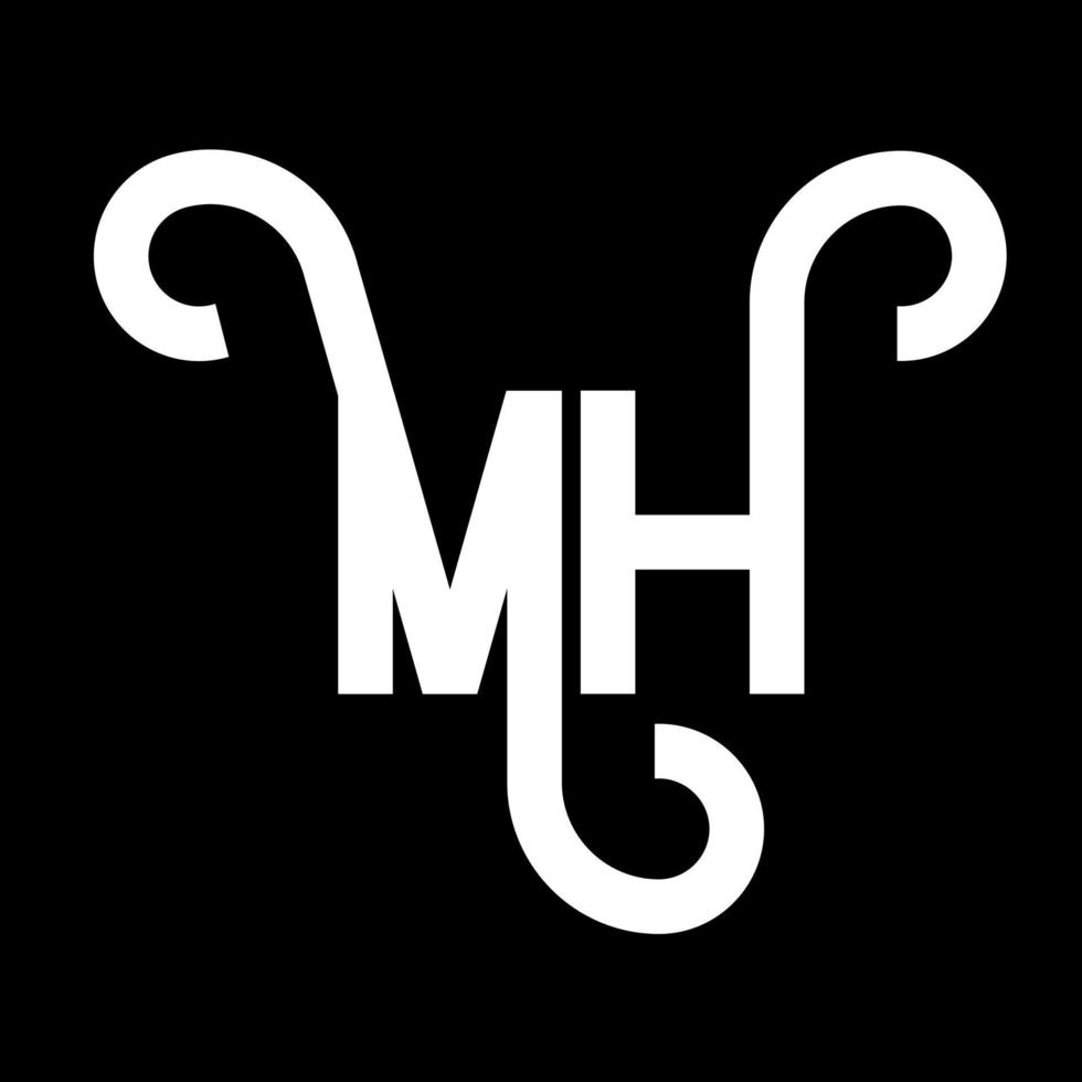 diseño del logotipo de la letra mh. icono del logotipo de letras iniciales mh. letra abstracta mh plantilla de diseño de logotipo mínimo. vector de diseño de letra mh con colores negros. logotipo mh