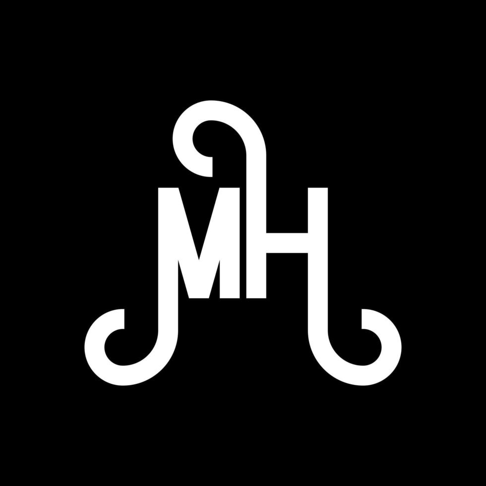 diseño del logotipo de la letra mh. icono del logotipo de letras iniciales mh. letra abstracta mh plantilla de diseño de logotipo mínimo. vector de diseño de letra mh con colores negros. logotipo mh