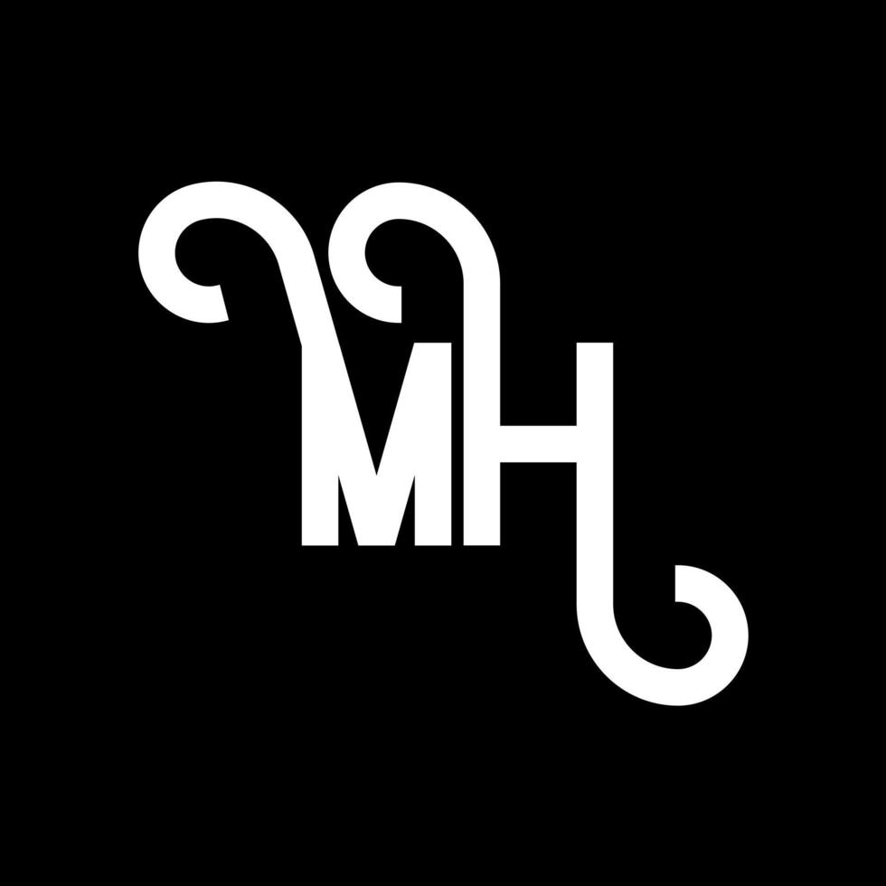 diseño del logotipo de la letra mh. icono del logotipo de letras iniciales mh. letra abstracta mh plantilla de diseño de logotipo mínimo. vector de diseño de letra mh con colores negros. logotipo mh