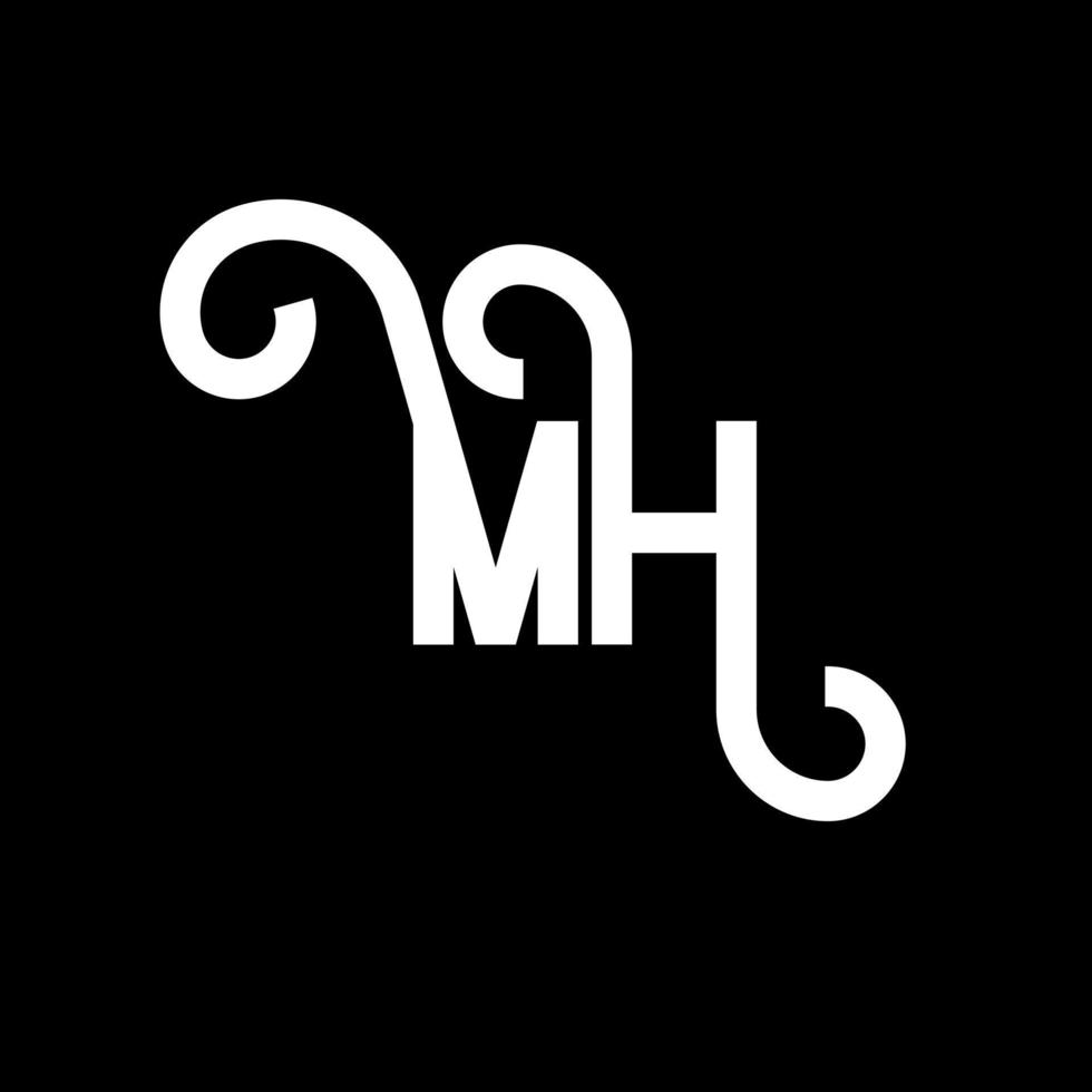 diseño del logotipo de la letra mh. icono del logotipo de letras iniciales mh. letra abstracta mh plantilla de diseño de logotipo mínimo. vector de diseño de letra mh con colores negros. logotipo mh