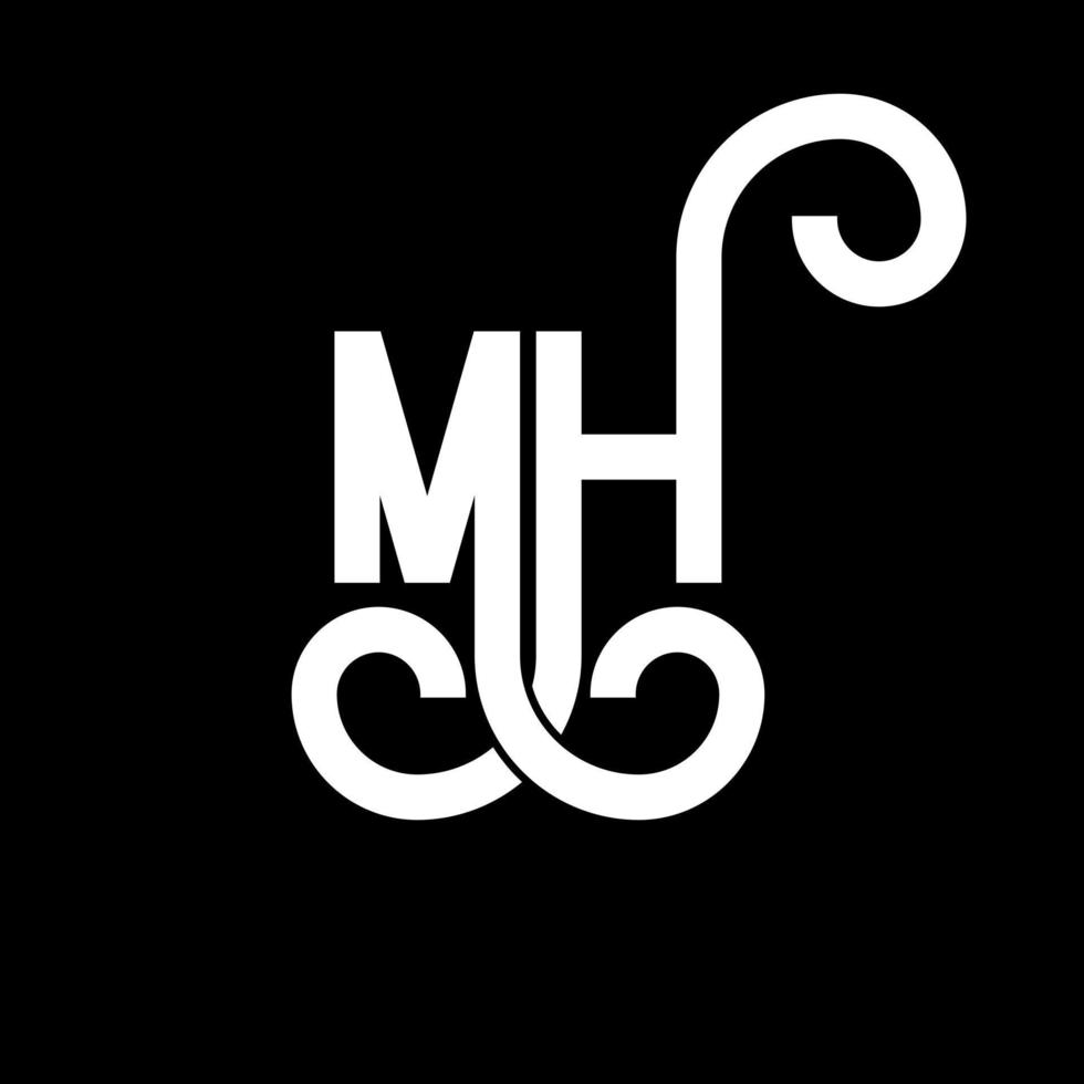 diseño del logotipo de la letra mh. icono del logotipo de letras iniciales mh. letra abstracta mh plantilla de diseño de logotipo mínimo. vector de diseño de letra mh con colores negros. logotipo mh