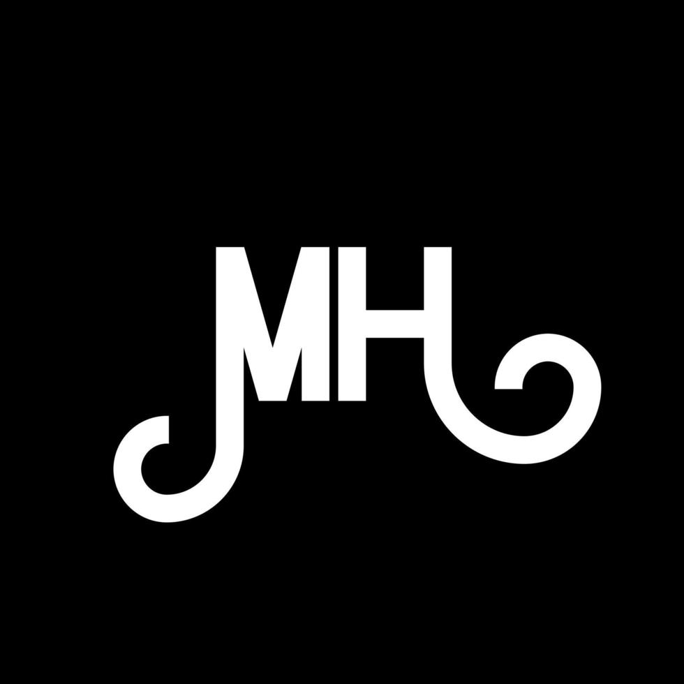 diseño del logotipo de la letra mh. icono del logotipo de letras iniciales mh. letra abstracta mh plantilla de diseño de logotipo mínimo. vector de diseño de letra mh con colores negros. logotipo mh