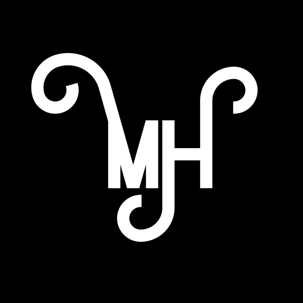 diseño del logotipo de la letra mh. icono del logotipo de letras iniciales mh. letra abstracta mh plantilla de diseño de logotipo mínimo. vector de diseño de letra mh con colores negros. logotipo mh