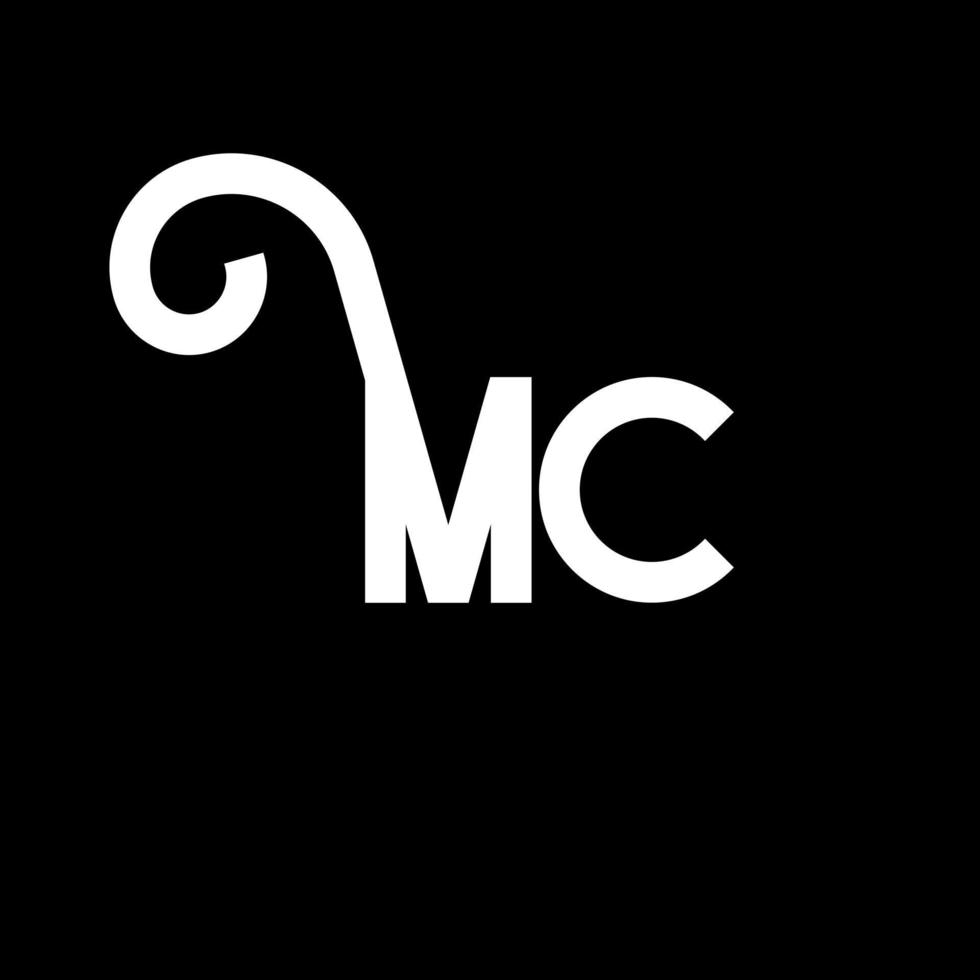 diseño del logotipo de la letra mc. icono del logotipo de letras iniciales mc. plantilla de diseño de logotipo mínimo de letra abstracta mc. vector de diseño de letras mc con colores negros. logotipo de mc