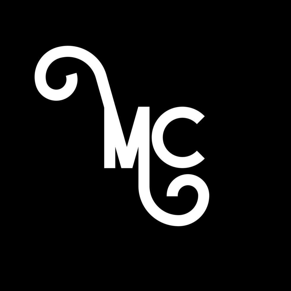 diseño del logotipo de la letra mc. icono del logotipo de letras iniciales mc. plantilla de diseño de logotipo mínimo de letra abstracta mc. vector de diseño de letras mc con colores negros. logotipo de mc