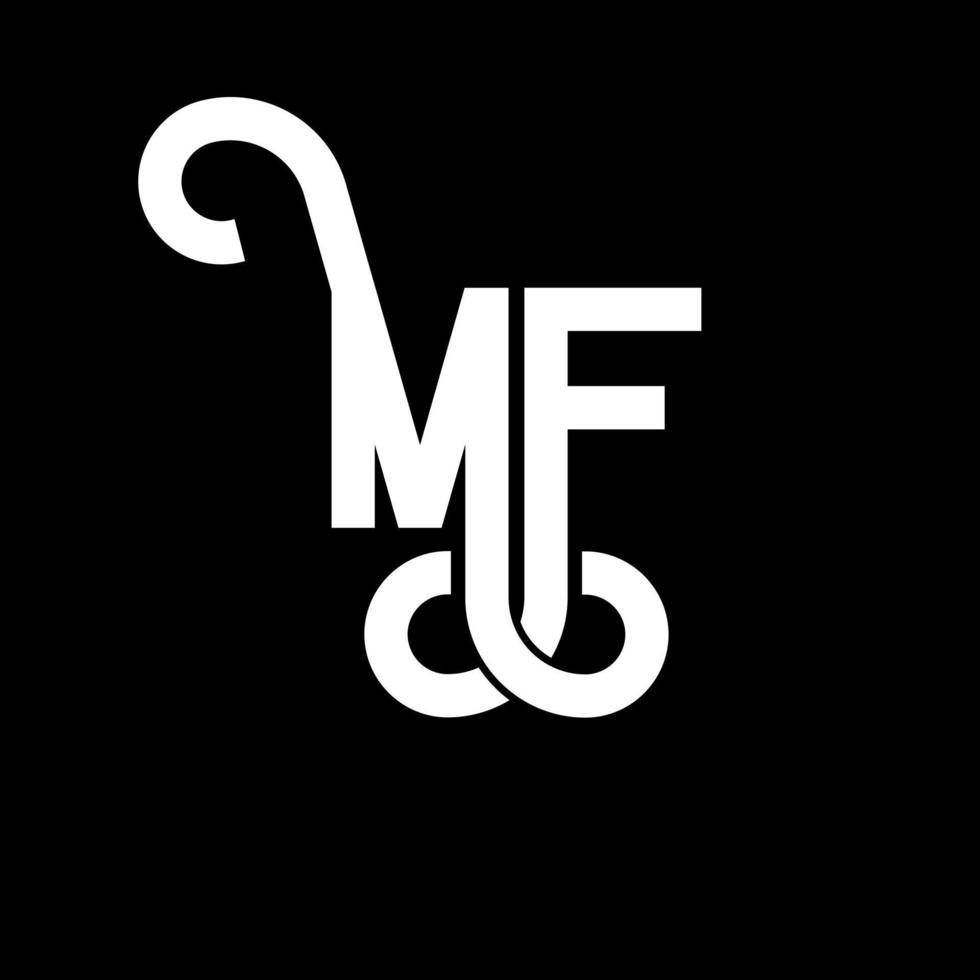 diseño del logotipo de la letra mf. icono del logotipo mf de letras iniciales. plantilla de diseño de logotipo mínimo de letra abstracta mf. vector de diseño de letra mf con colores negros. logotipo m.f.