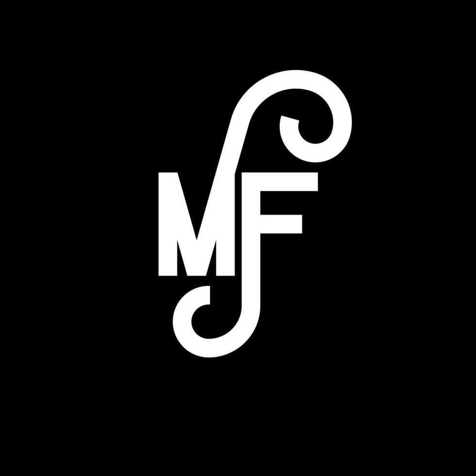 MF Letter Logo Design. Initial letters MF logo icon. Abstract letter MF minimal logo design template. M F letter design vector with black colors. mf logo