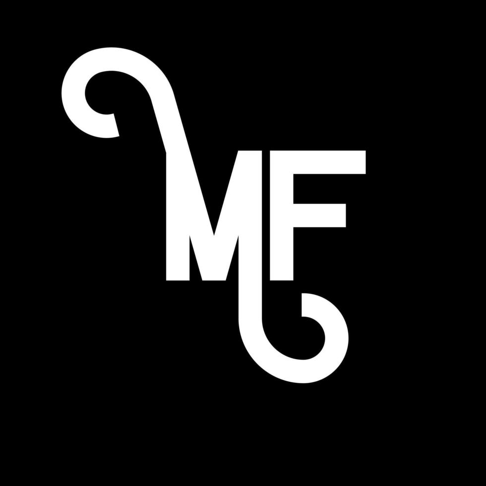 diseño del logotipo de la letra mf. icono del logotipo mf de letras iniciales. plantilla de diseño de logotipo mínimo de letra abstracta mf. vector de diseño de letra mf con colores negros. logotipo m.f.