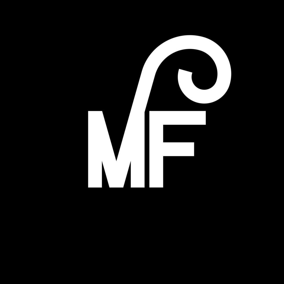 MF Letter Logo Design. Initial letters MF logo icon. Abstract letter MF minimal logo design template. M F letter design vector with black colors. mf logo