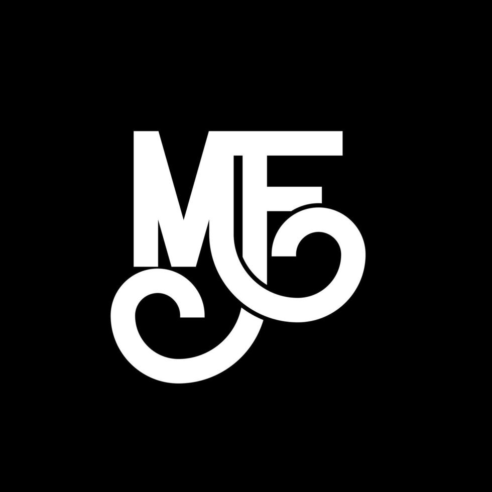 MF Letter Logo Design. Initial letters MF logo icon. Abstract letter MF minimal logo design template. M F letter design vector with black colors. mf logo