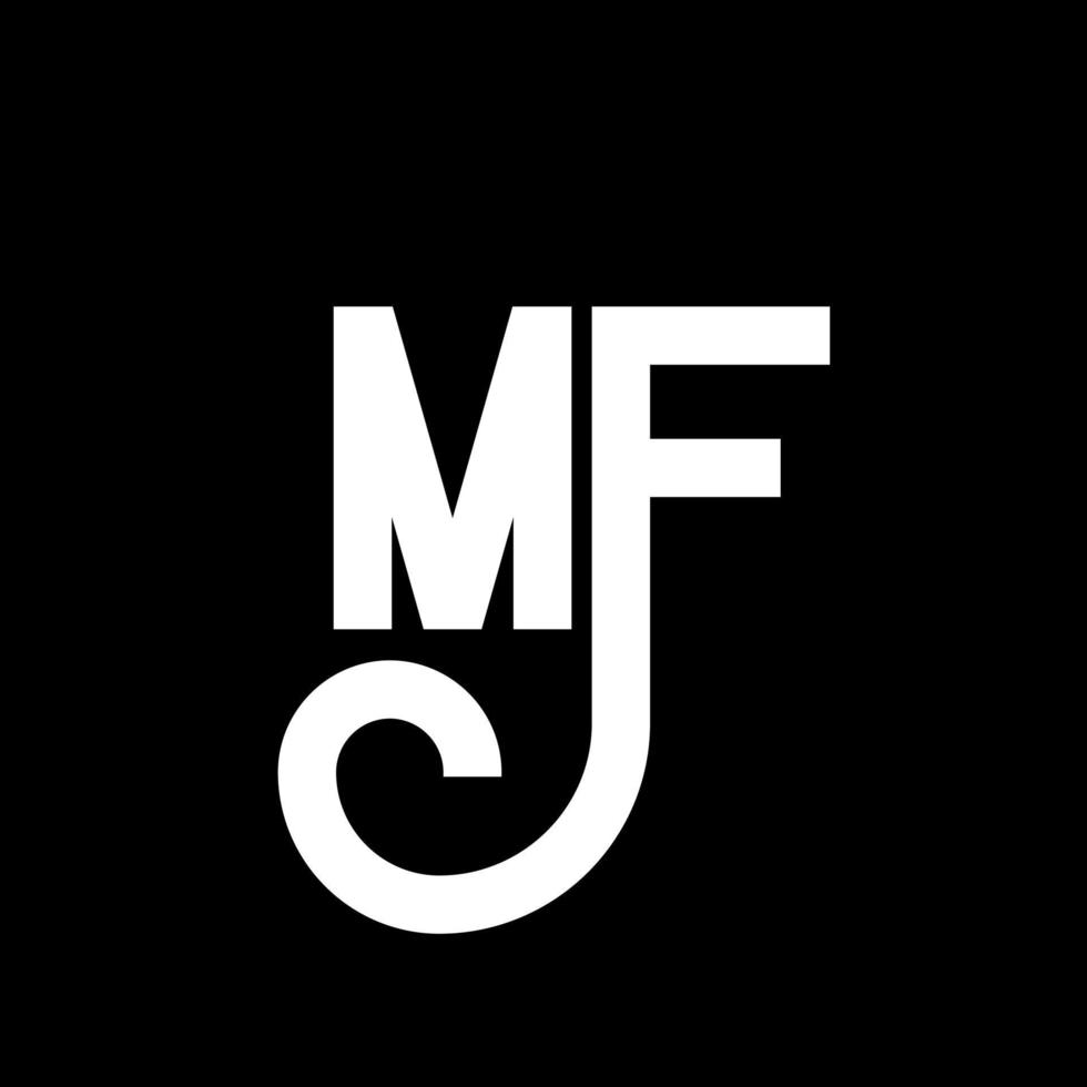 MF Letter Logo Design. Initial letters MF logo icon. Abstract letter MF minimal logo design template. M F letter design vector with black colors. mf logo