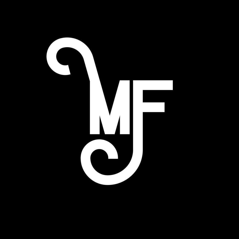 diseño del logotipo de la letra mf. icono del logotipo mf de letras iniciales. plantilla de diseño de logotipo mínimo de letra abstracta mf. vector de diseño de letra mf con colores negros. logotipo m.f.