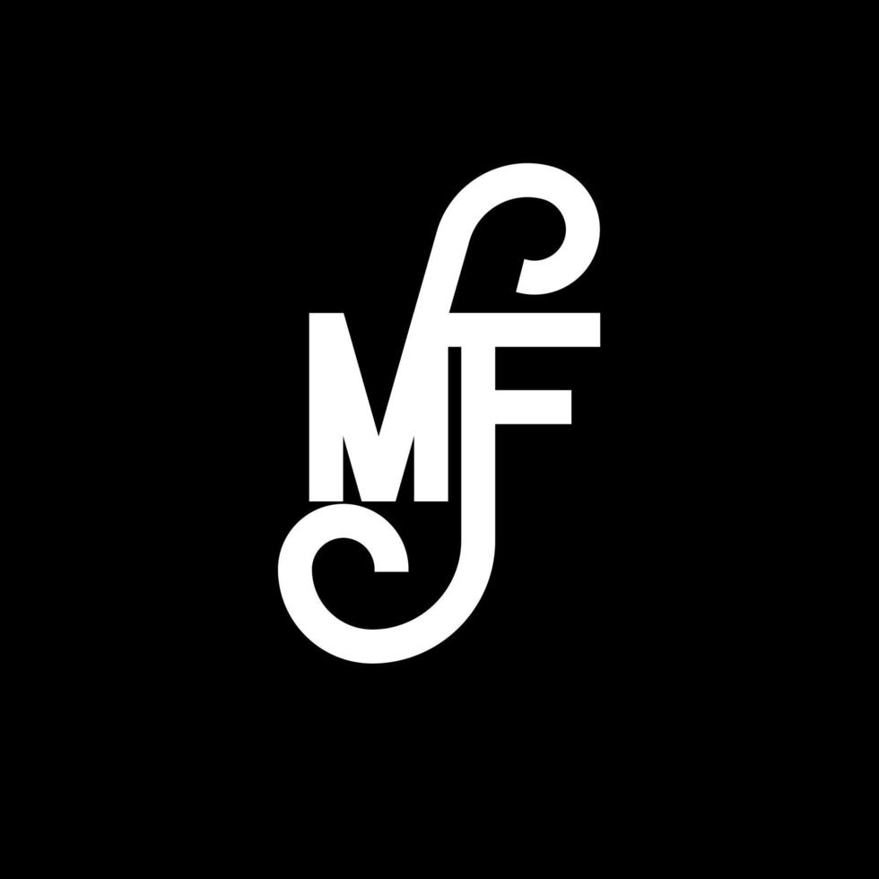 MF Letter Logo Design. Initial letters MF logo icon. Abstract letter MF minimal logo design template. M F letter design vector with black colors. mf logo