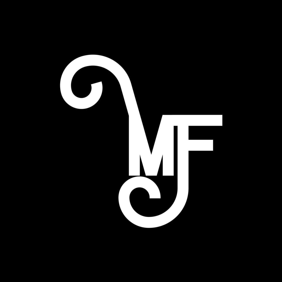 MF Letter Logo Design. Initial letters MF logo icon. Abstract letter MF minimal logo design template. M F letter design vector with black colors. mf logo