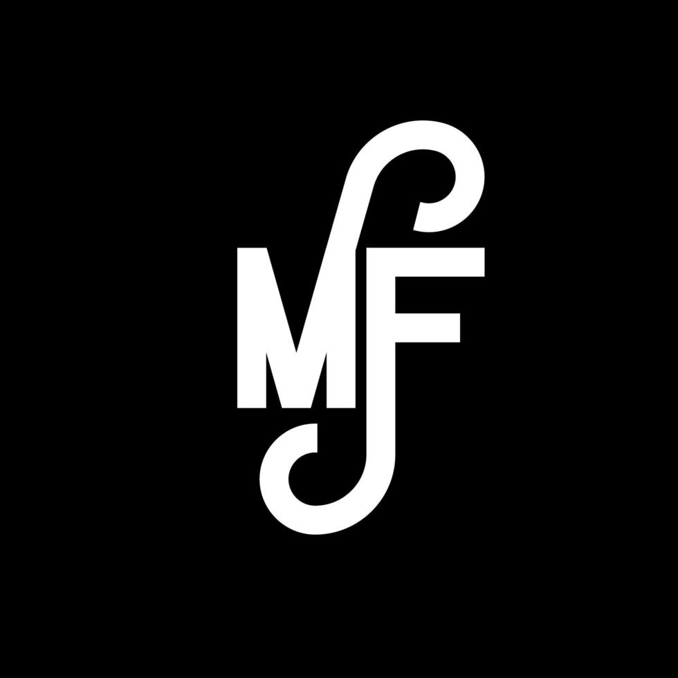 MF Letter Logo Design. Initial letters MF logo icon. Abstract letter MF minimal logo design template. M F letter design vector with black colors. mf logo