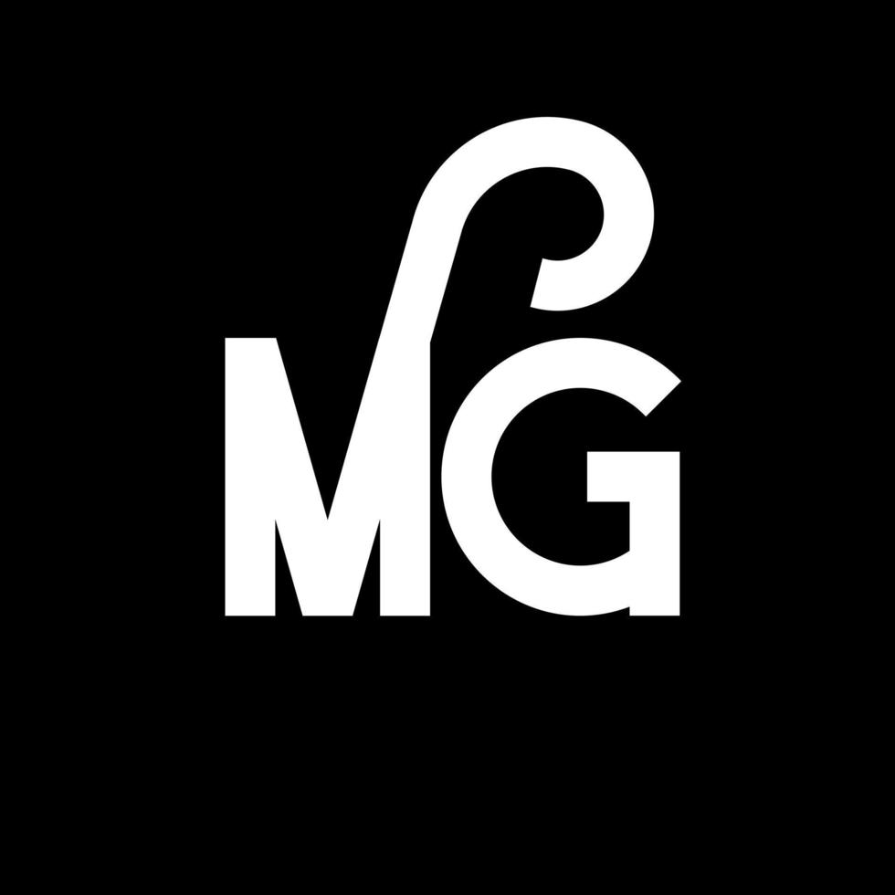 MG Letter Logo Design. Initial letters MG logo icon. Abstract letter MG minimal logo design template. M G letter design vector with black colors. mg logo