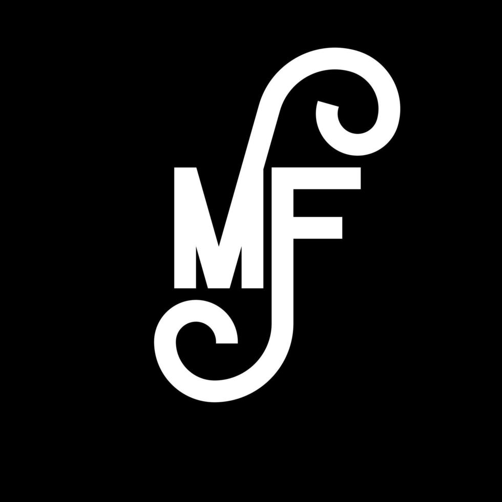 diseño del logotipo de la letra mf. icono del logotipo mf de letras iniciales. plantilla de diseño de logotipo mínimo de letra abstracta mf. vector de diseño de letra mf con colores negros. logotipo m.f.