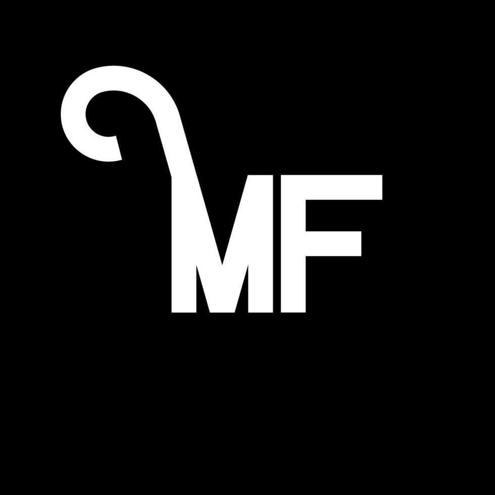 MF Letter Logo Design. Initial letters MF logo icon. Abstract letter MF minimal logo design template. M F letter design vector with black colors. mf logo