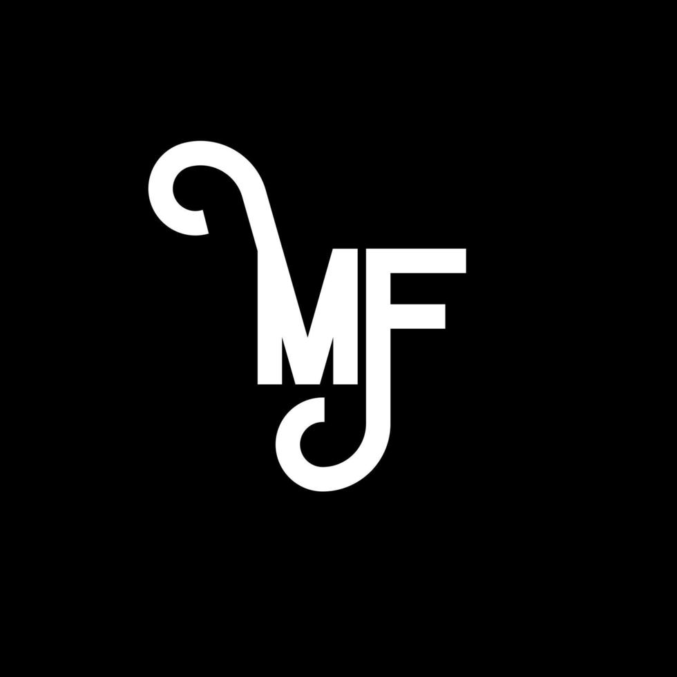 MF Letter Logo Design. Initial letters MF logo icon. Abstract letter MF minimal logo design template. M F letter design vector with black colors. mf logo