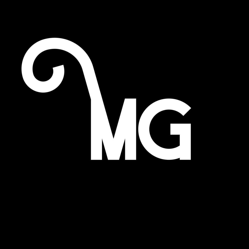 MG Letter Logo Design. Initial letters MG logo icon. Abstract letter MG minimal logo design template. M G letter design vector with black colors. mg logo