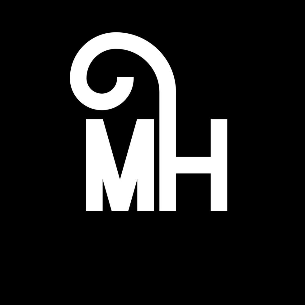 diseño del logotipo de la letra mh. icono del logotipo de letras iniciales mh. letra abstracta mh plantilla de diseño de logotipo mínimo. vector de diseño de letra mh con colores negros. logotipo mh