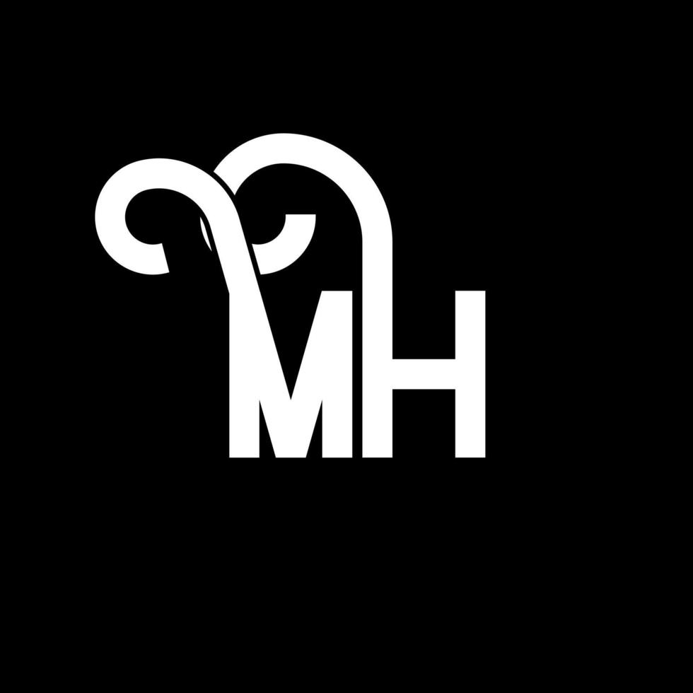 diseño del logotipo de la letra mh. icono del logotipo de letras iniciales mh. letra abstracta mh plantilla de diseño de logotipo mínimo. vector de diseño de letra mh con colores negros. logotipo mh