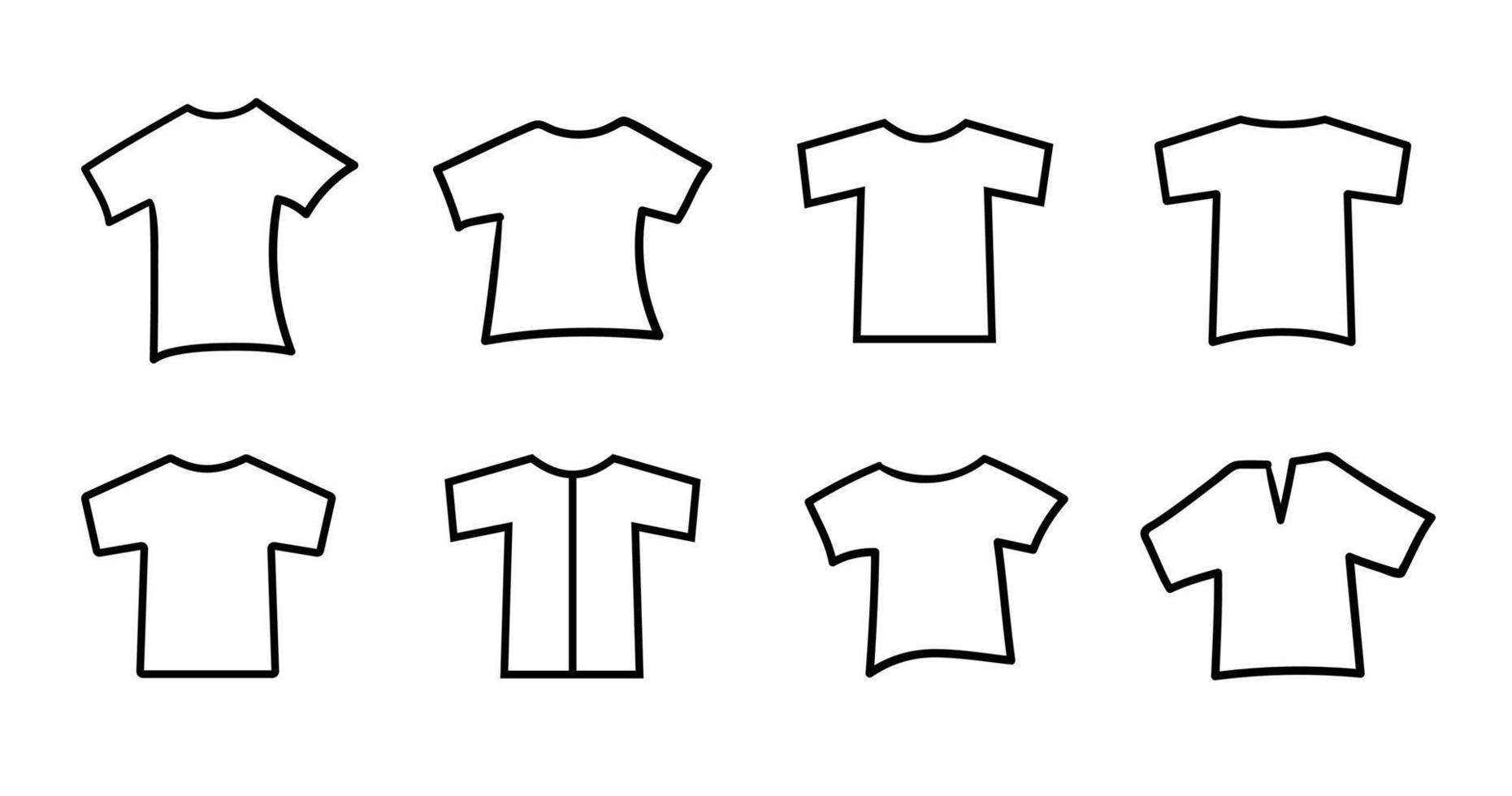 Hand drawn outline clothes icon collection vector