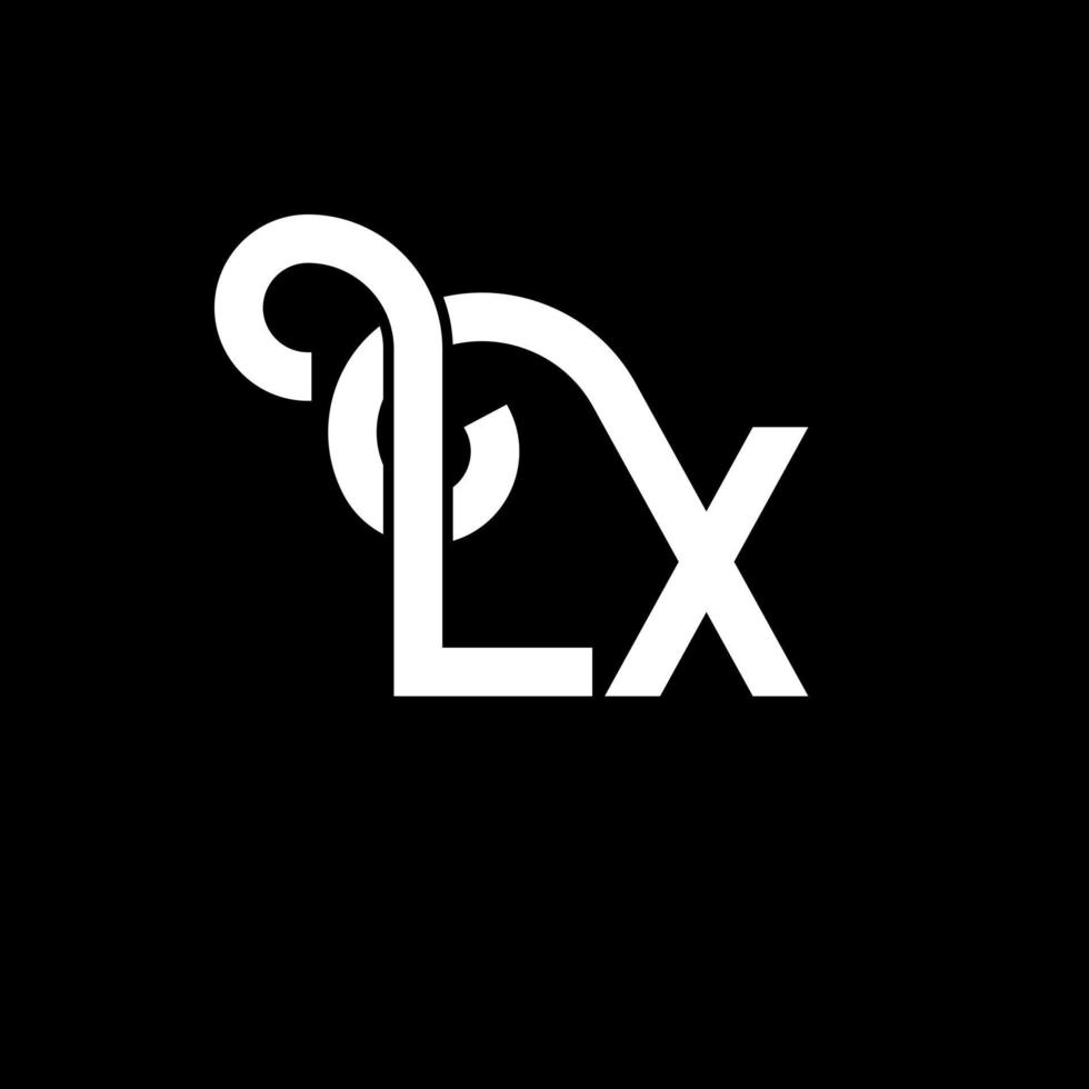 diseño del logotipo de la letra lx. icono del logotipo de letras iniciales lx. plantilla de diseño de logotipo mínimo de letra abstracta lx. vector de diseño de letra lx con colores negros. logotipo de lx