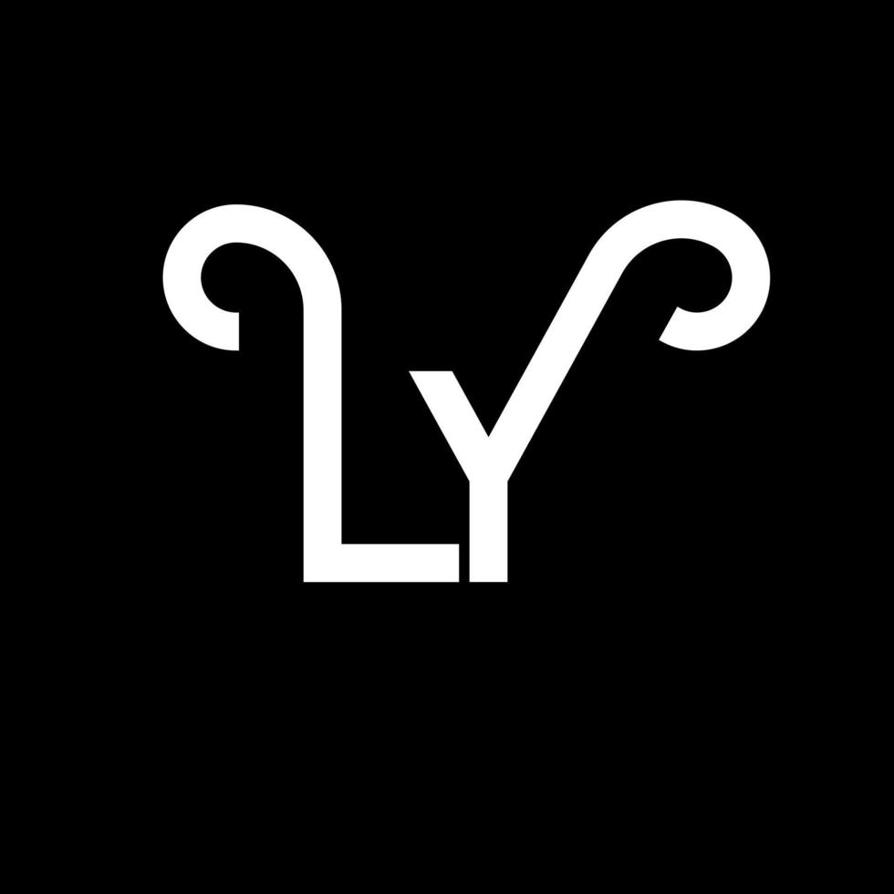 diseño del logotipo de la letra ly. icono del logotipo de las letras iniciales ly. plantilla de diseño de logotipo mínimo de letra abstracta ly. vector de diseño de letra ly con colores negros. logotipo de ly