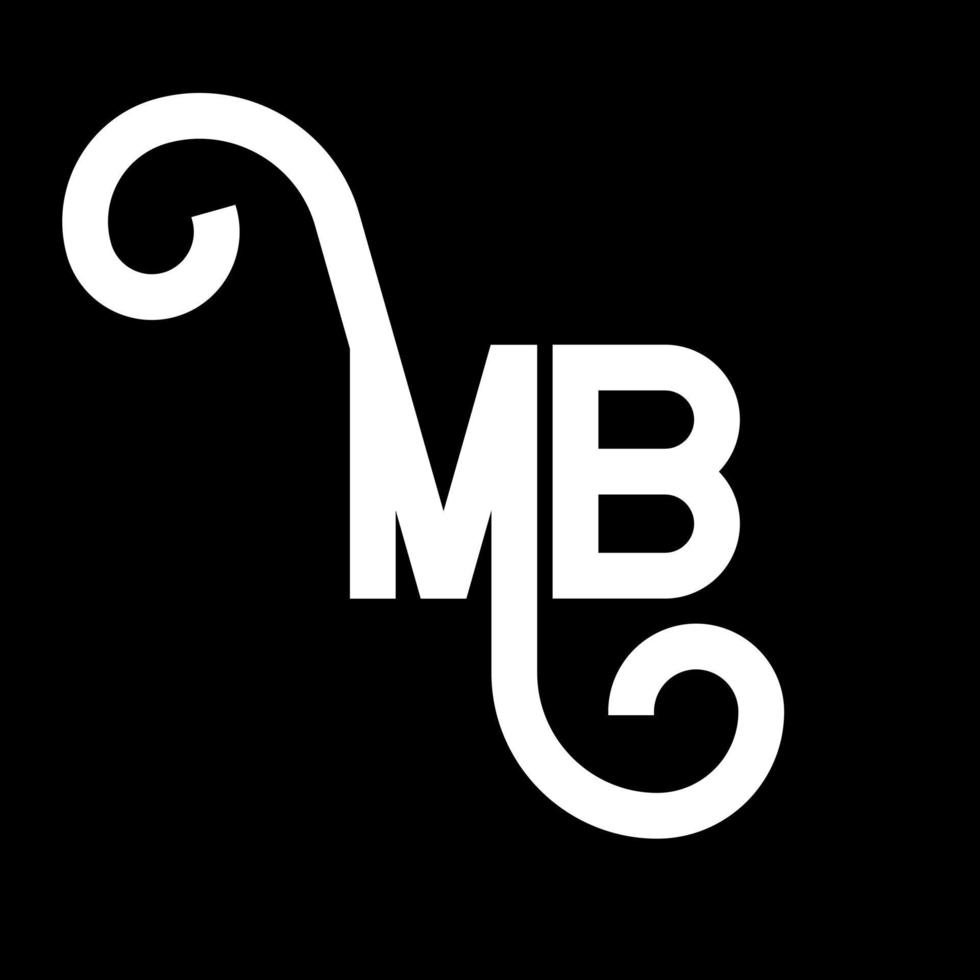 MB Letter Logo Design. Initial letters MB logo icon. Abstract letter MB minimal logo design template. M B letter design vector with black colors. mb logo