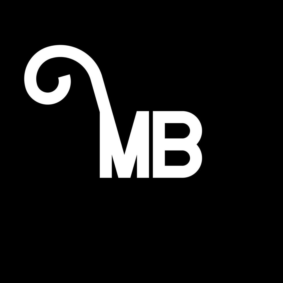 MB Letter Logo Design. Initial letters MB logo icon. Abstract letter MB minimal logo design template. M B letter design vector with black colors. mb logo