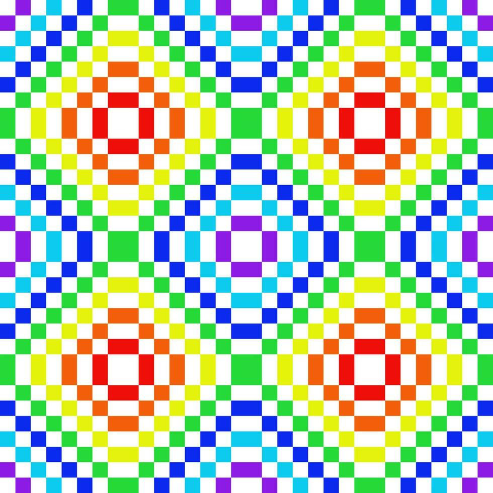 Seamless rainbow color pattern with pixel style design. vector