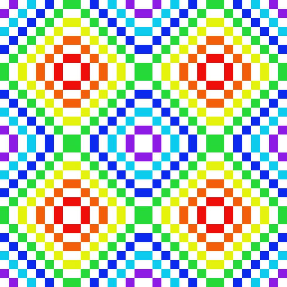 Seamless rainbow color pattern with pixel style design. vector