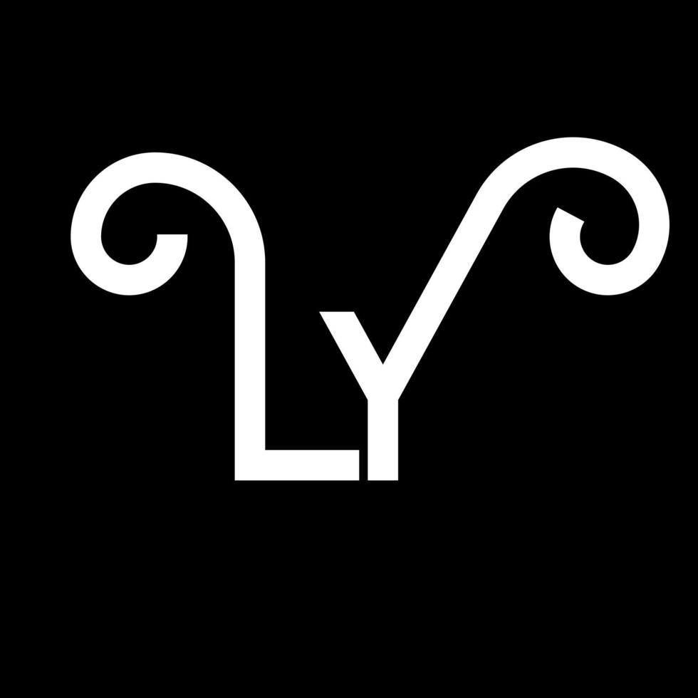 diseño del logotipo de la letra ly. icono del logotipo de las letras iniciales ly. plantilla de diseño de logotipo mínimo de letra abstracta ly. vector de diseño de letra ly con colores negros. logotipo de ly