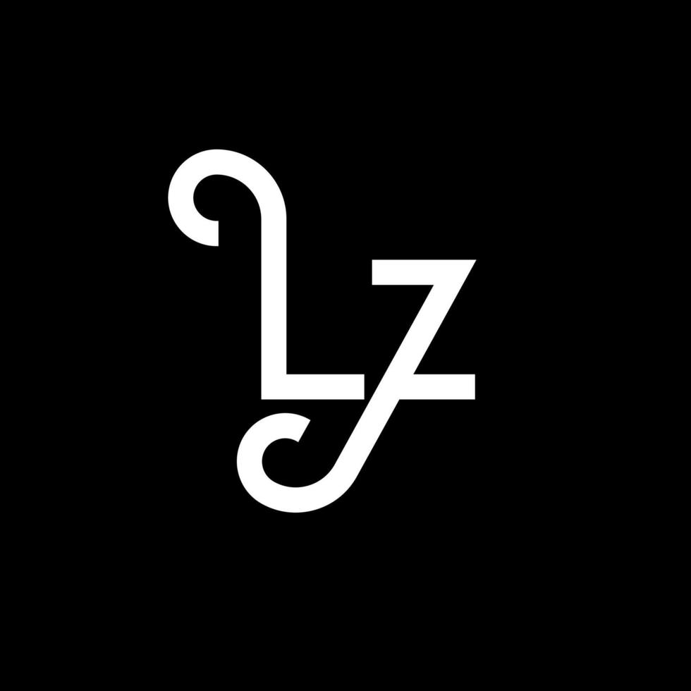 LZ Letter Logo Design. Initial letters LZ logo icon. Abstract letter LZ minimal logo design template. L Z letter design vector with black colors. lz logo