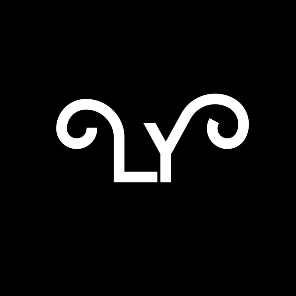 diseño del logotipo de la letra ly. icono del logotipo de las letras iniciales ly. plantilla de diseño de logotipo mínimo de letra abstracta ly. vector de diseño de letra ly con colores negros. logotipo de ly