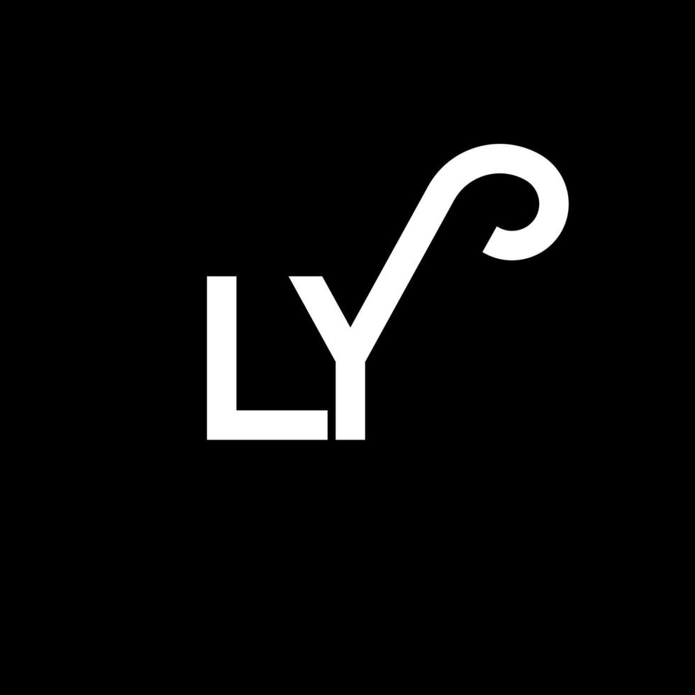 LY Letter Logo Design. Initial letters LY logo icon. Abstract letter LY minimal logo design template. L Y letter design vector with black colors. ly logo