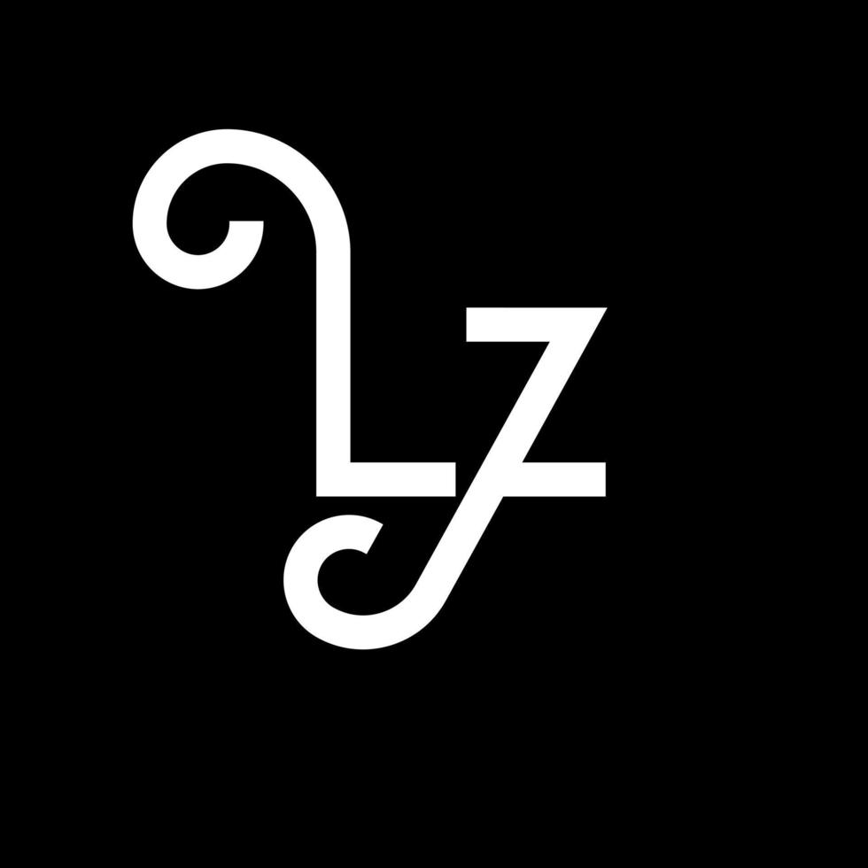 LZ Letter Logo Design. Initial letters LZ logo icon. Abstract letter LZ minimal logo design template. L Z letter design vector with black colors. lz logo