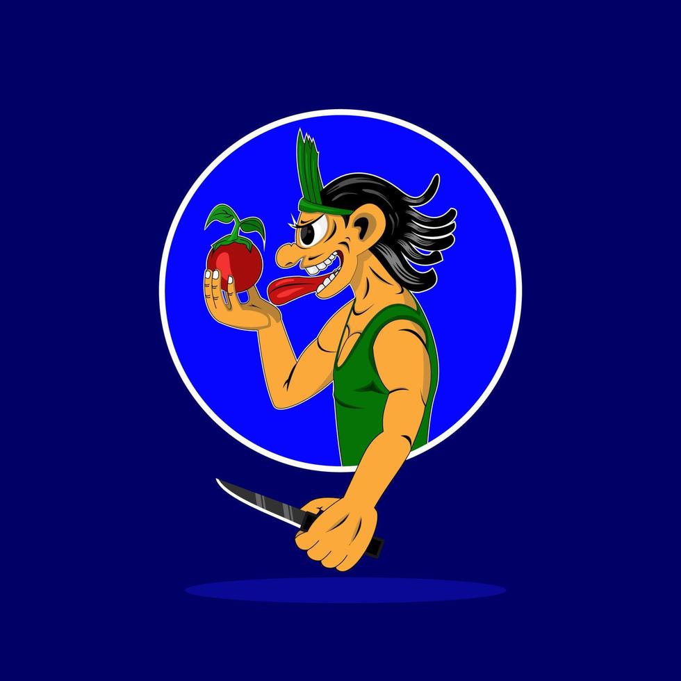illustration of people and fruit symbols, suitable for screen printing clothes, posters, children's books, and etc vector