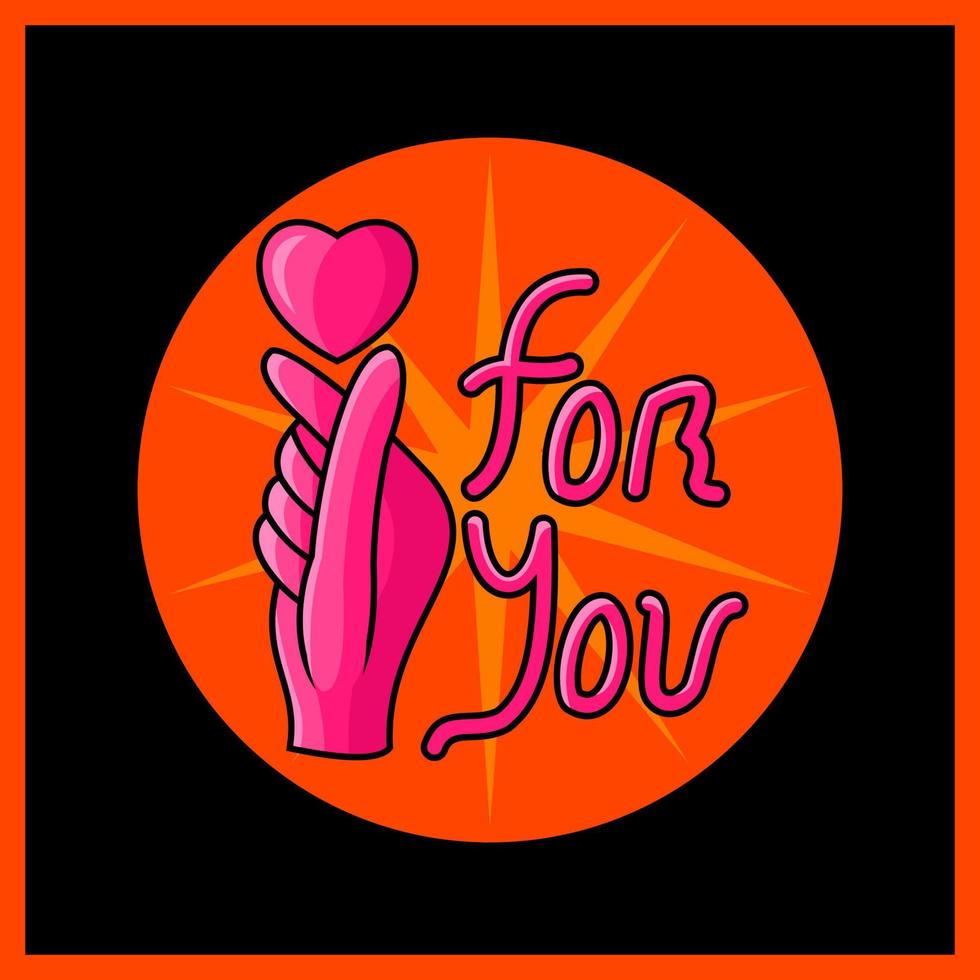 love illustration, hand symbol, simple unique and modern design, suitable for flayer needs, clothing and etc.. vector