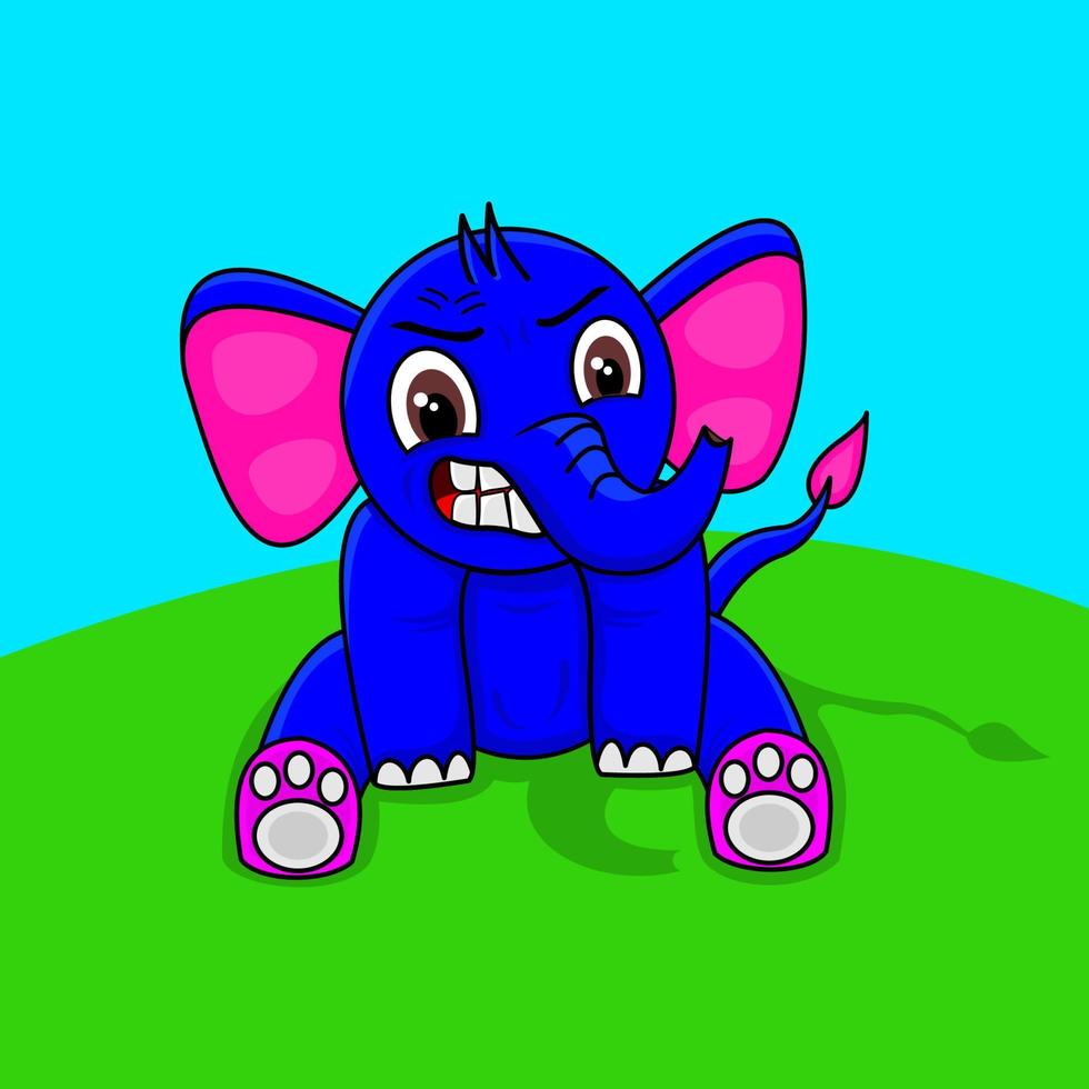 cute character, sitting elephant vector, suitable for banners, children's books, and etc vector