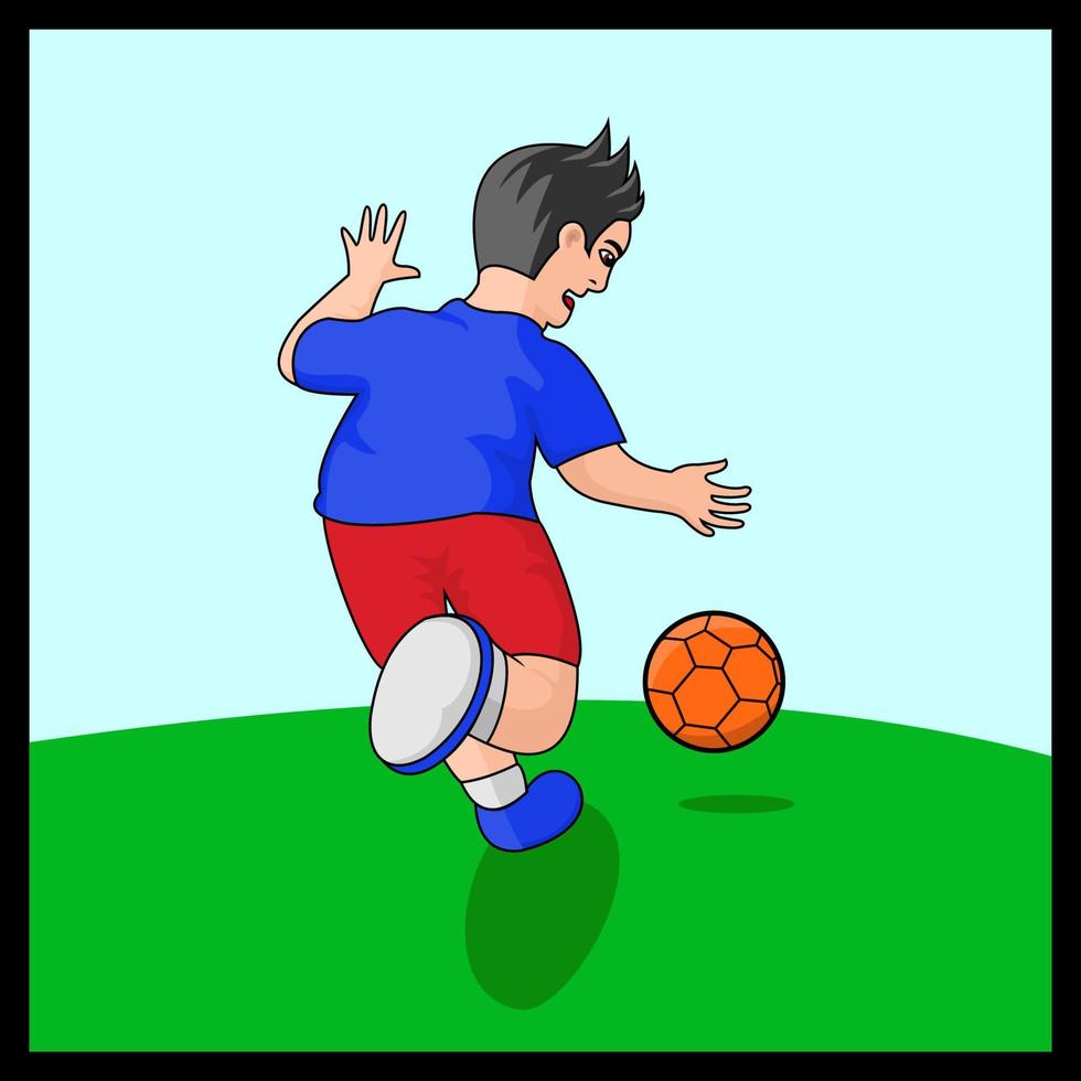 ilustración de un jugador de fútbol, estilo simple, romance, adecuado para las necesidades de volantes, pancartas, camisetas, etc. vector