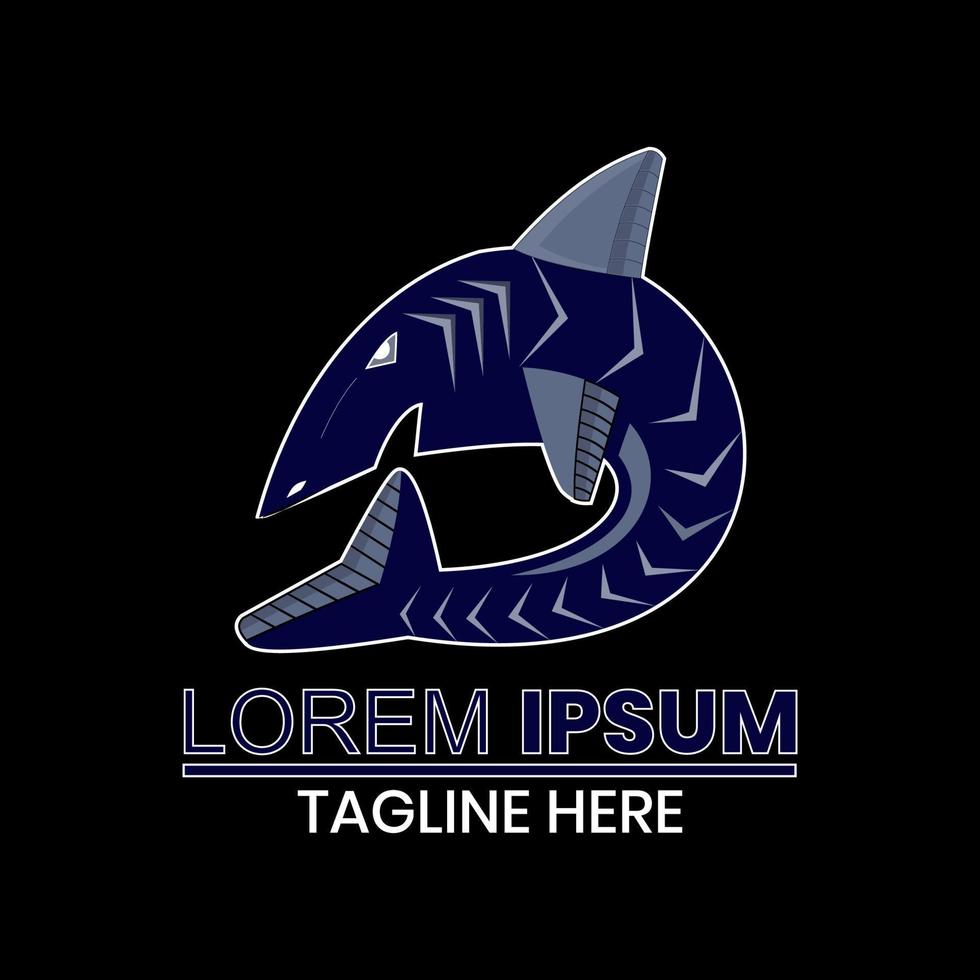 vector de logotipo de símbolo de tiburón, diseño único y moderno simple