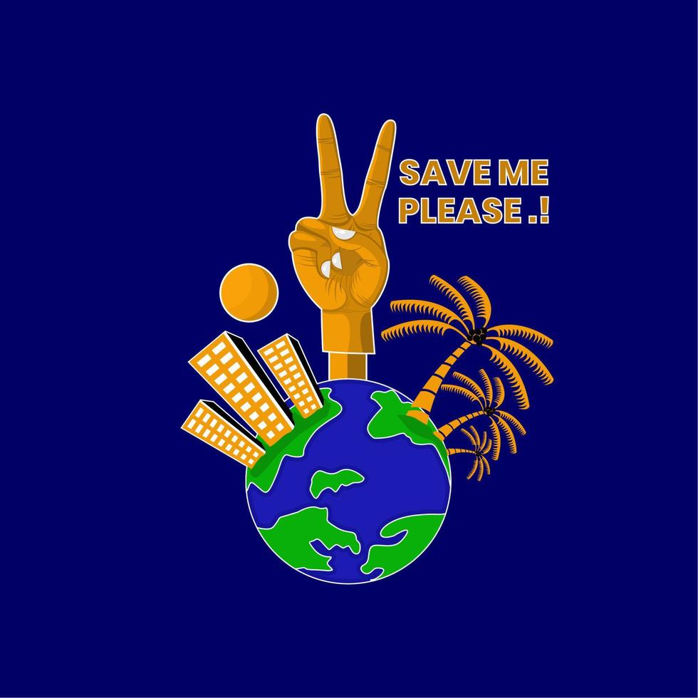 vector of earth and hand symbols, suitable for book covers, flyers, T-shirts and etc..