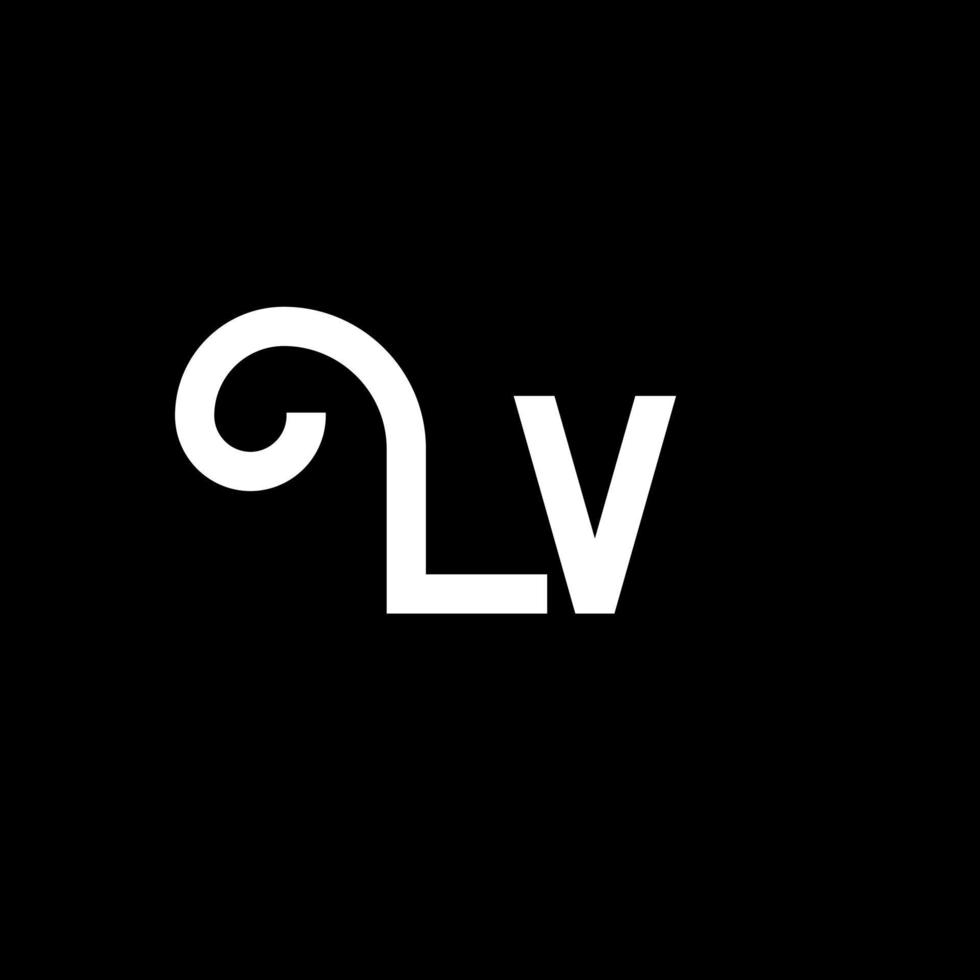 LV Letter Logo Design. Initial letters LV logo icon. Abstract letter LV minimal logo design template. L V letter design vector with black colors. lv logo