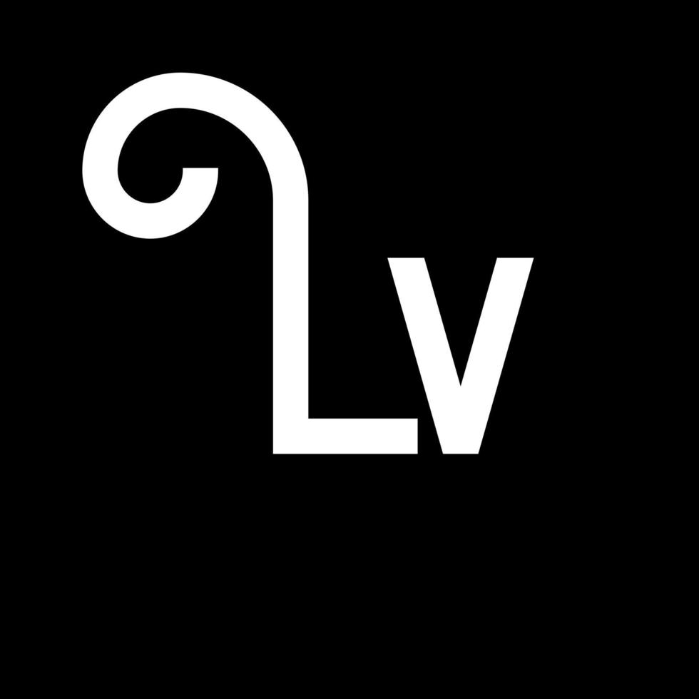 diseño del logotipo de la letra lv. icono del logotipo de letras iniciales lv. plantilla de diseño de logotipo mínimo de letra abstracta lv. vector de diseño de letra lv con colores negros. logotipo de lv